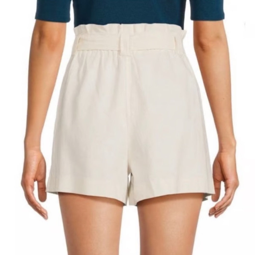 NWT Max Studio High Waist‎ Tie Cream Shorts - Picture 2 of 8